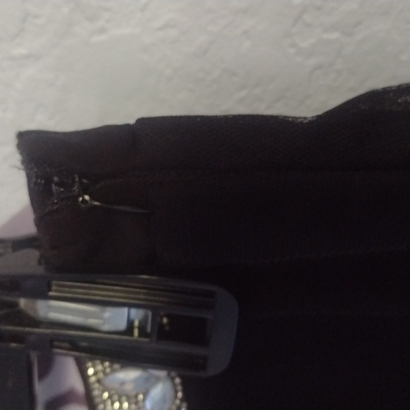 Midnight doll skirt, black with silver gem belt attached, size small/5. - Picture 3 of 4